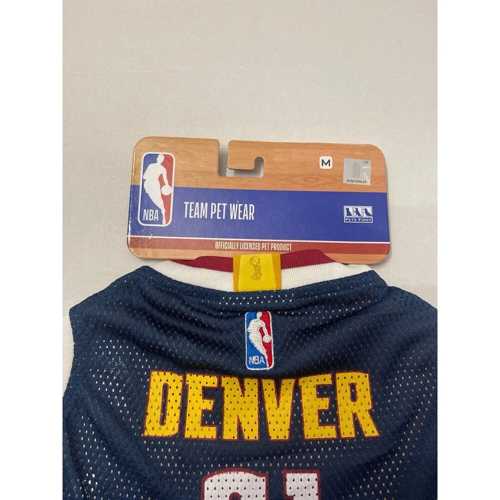 Pets First NBA Denver Nuggets Dog Jersey Size Medium New
